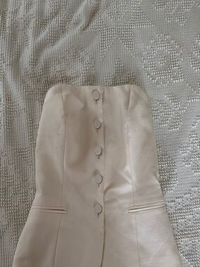Sézane Marlon cream xs editions strapless bustier top